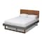 Baxton Studio Ayla Grey Upholstered Walnut Finished Wood Full Size Platform Bed 156-9413-9428 - alternate 1